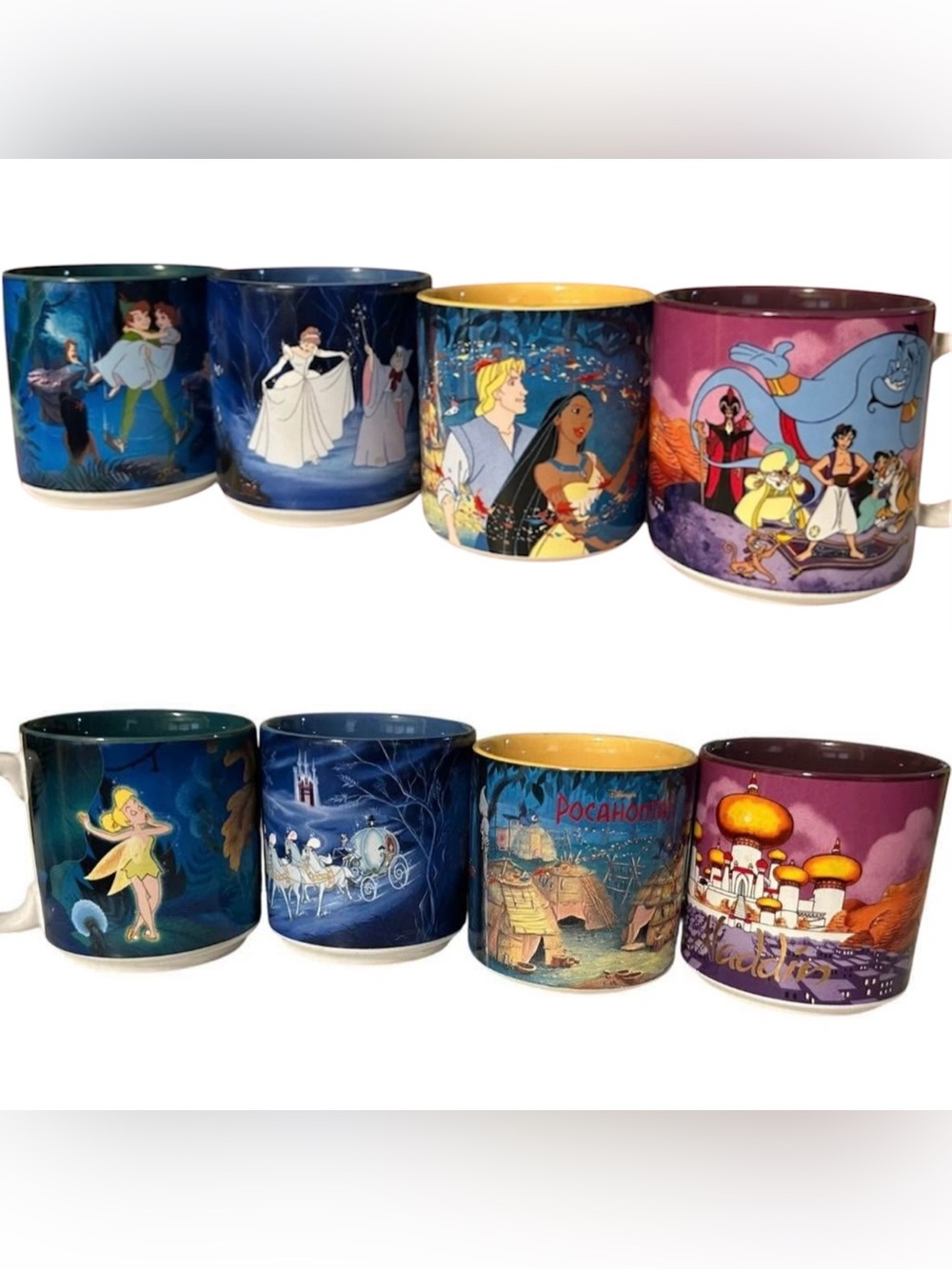 Vintage Disney Character Ceramic Mug Set - Multicolor